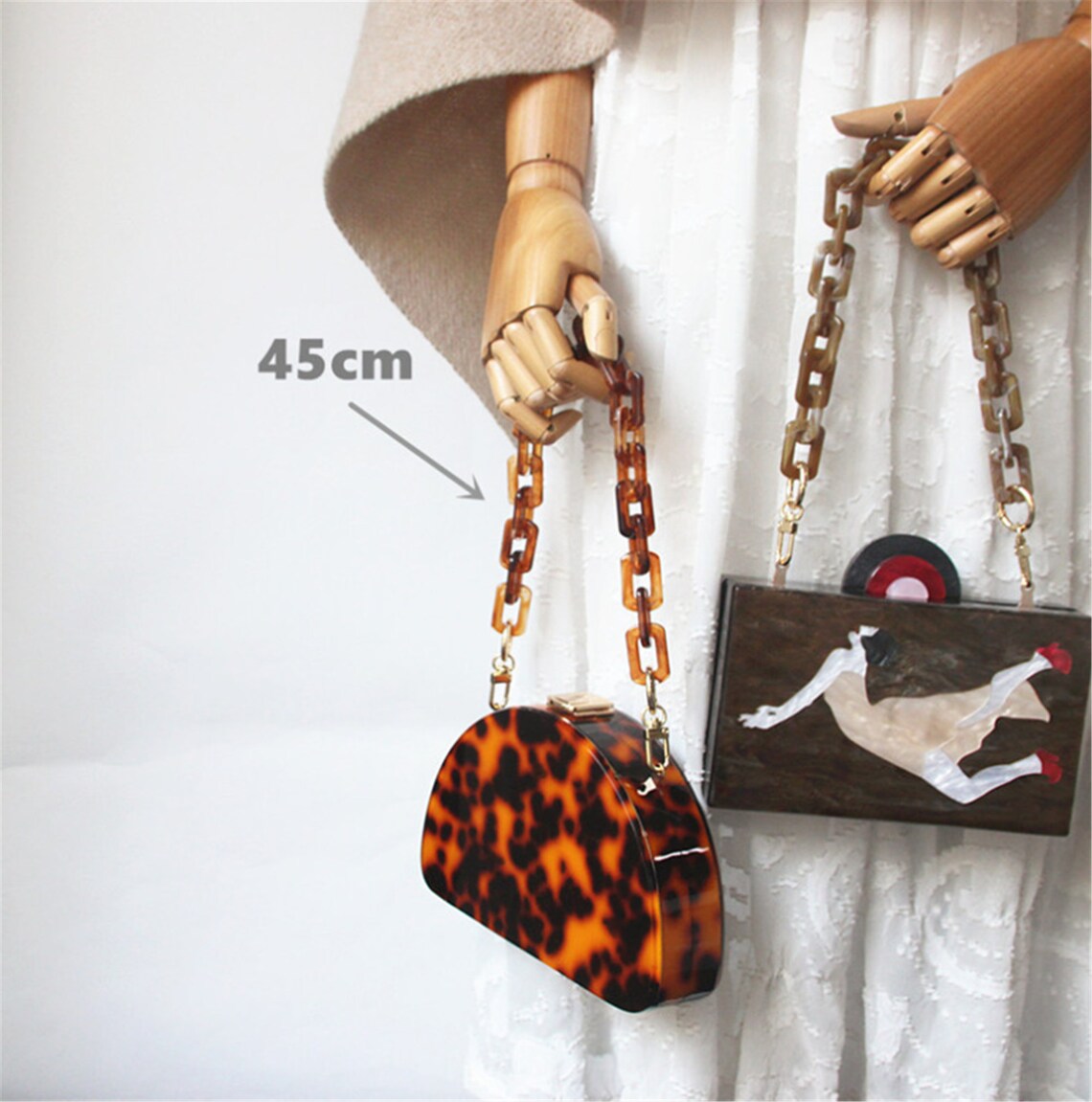 acrylic chain purse