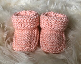 Cotton Baby Booties Peach Newborn Etsy
