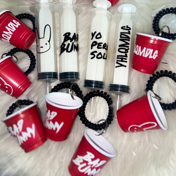 BAD BUNNY Yo Perreo Sola! Reusable 2oz shot cups/ Jell-O shot syringe!