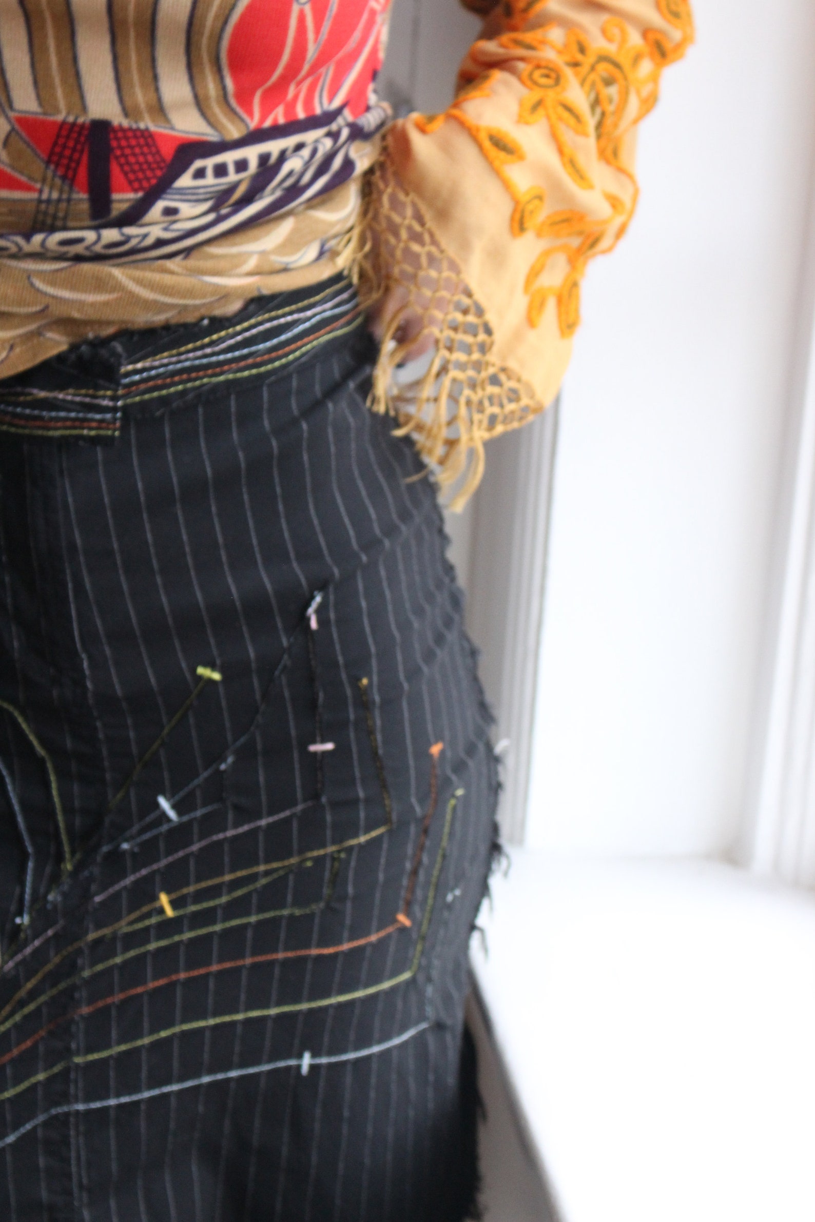 Y2K Noir Ruched Skirt (XS/S)