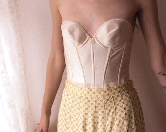 Vintage Bustier in Champagner Beige | Wäsche | Braut - Größe 34A