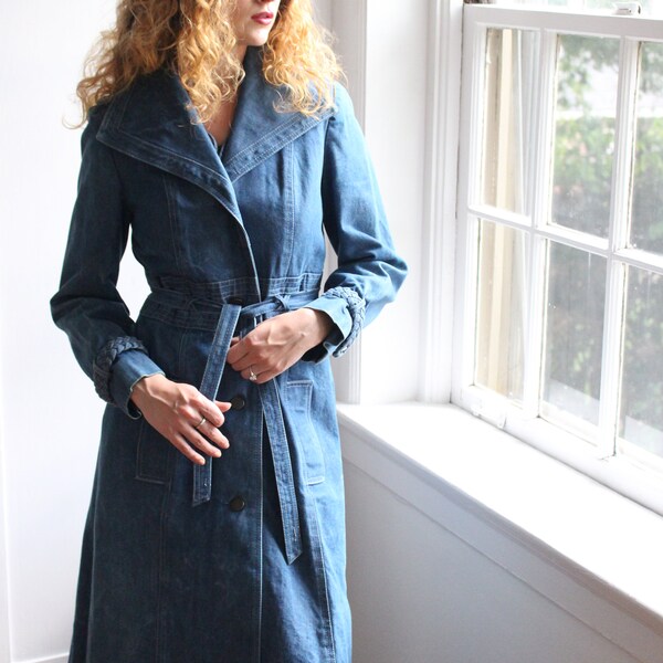 Vintage Denim Trench Coat