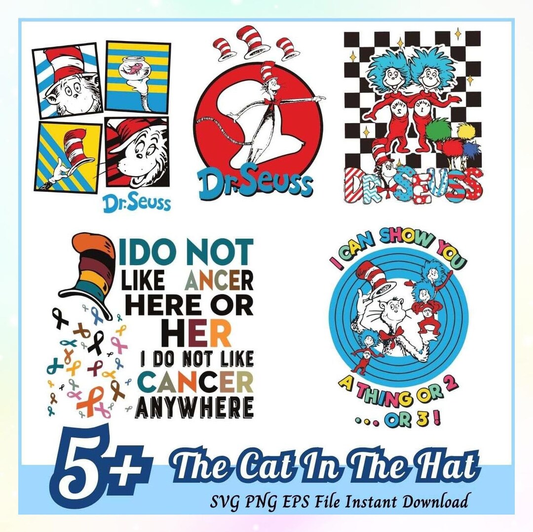 Dr Seuss Svg Bundle, Cat in the Hat SVG, Dr Seuss Hat SVG, Green Eggs ...