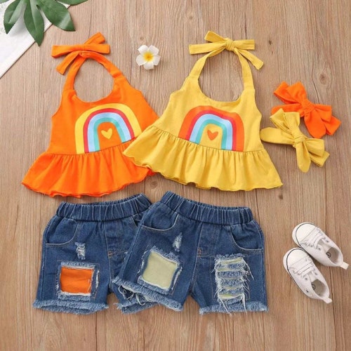Ruffles Toddler Girls Short Set Girls Short Summer Outfit Etsy