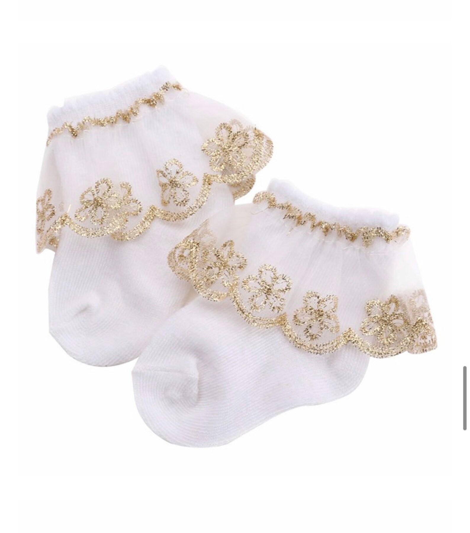 Girls White Ruffle Satin Lace Trim Socks Church Party Etsy