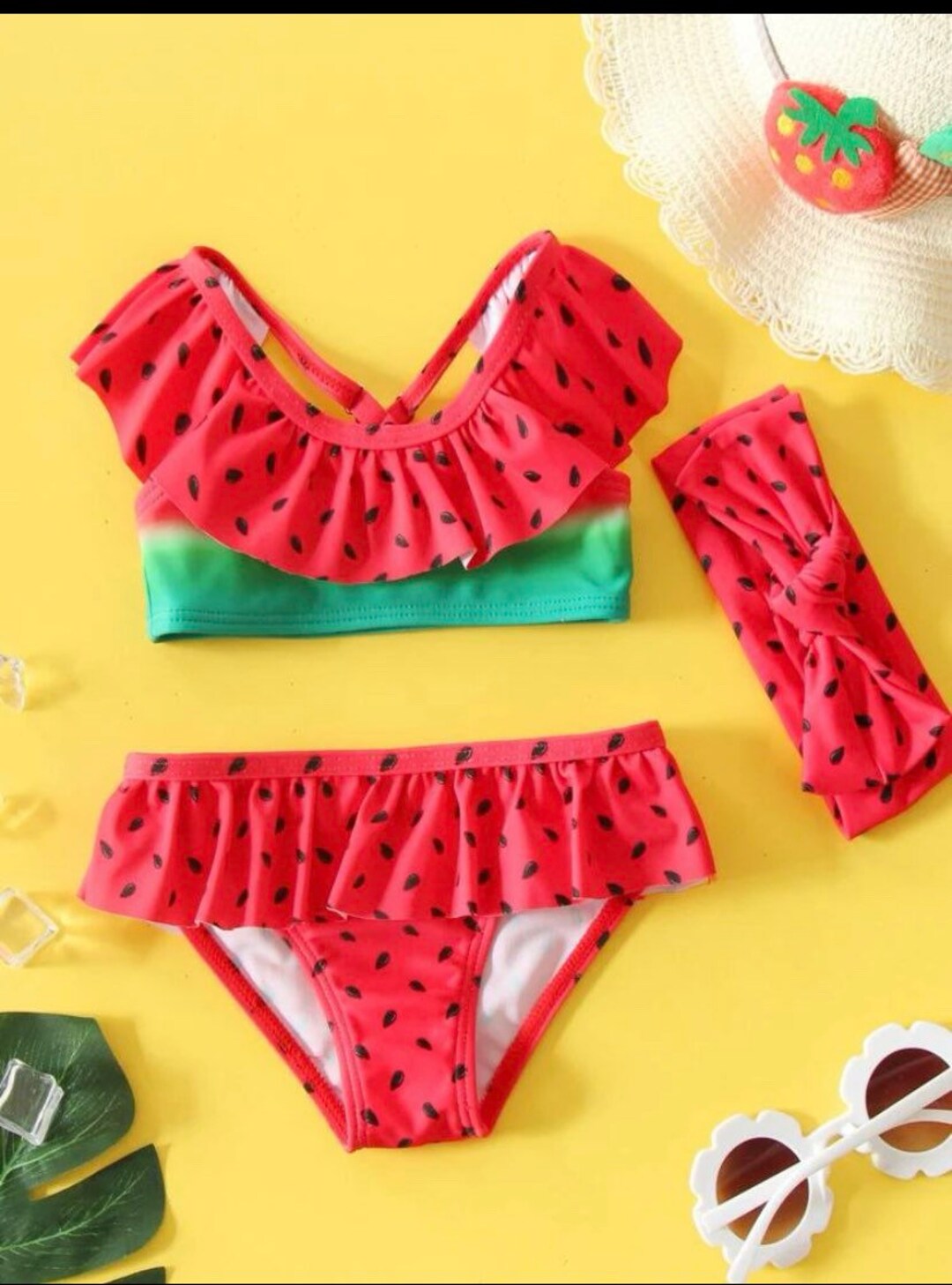 Watermelon Swimsuit for Baby Girl / Watermelon Bathing Suit Etsy