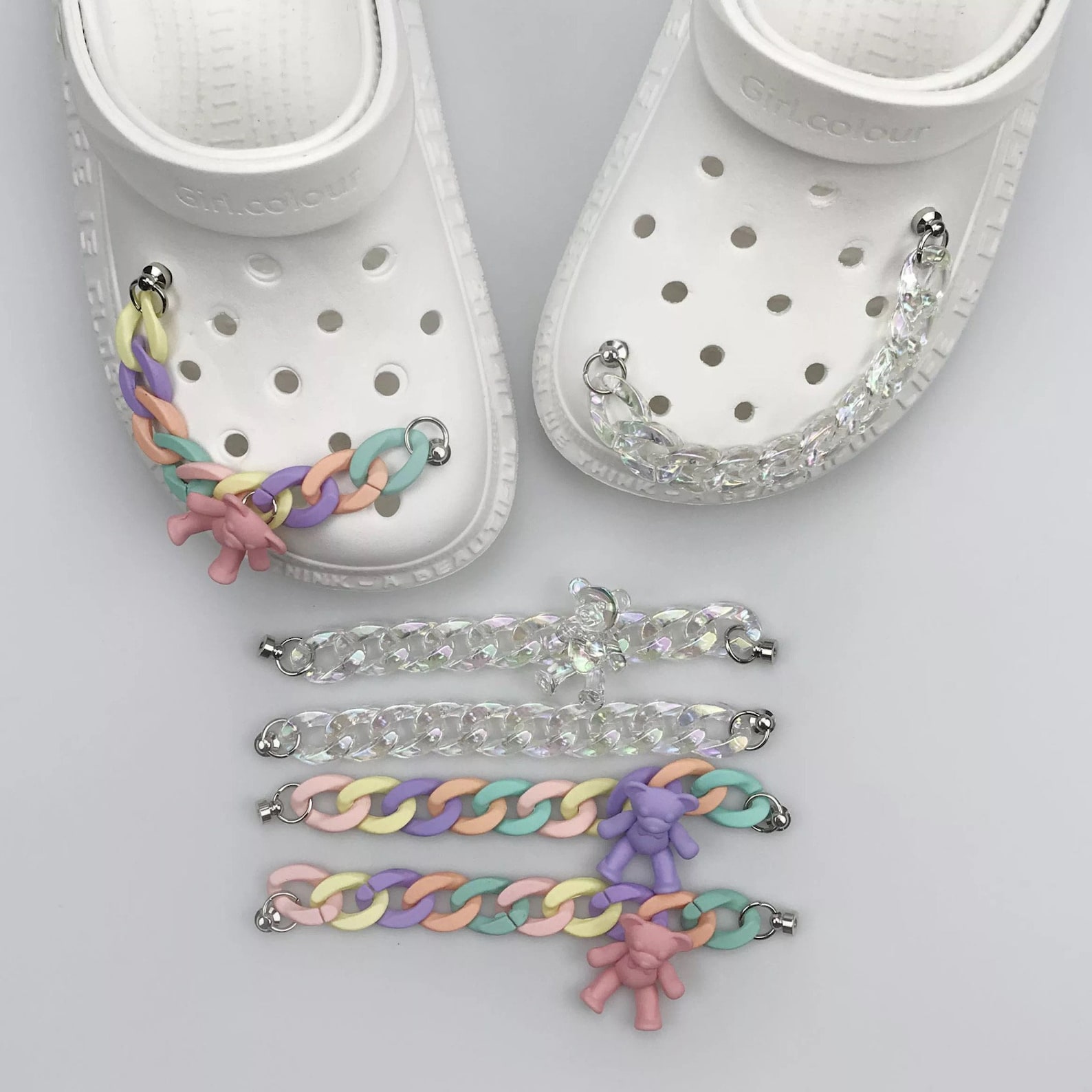 Croc Charms Set With Chain Jewelry Charms Pack Designer for Etsy