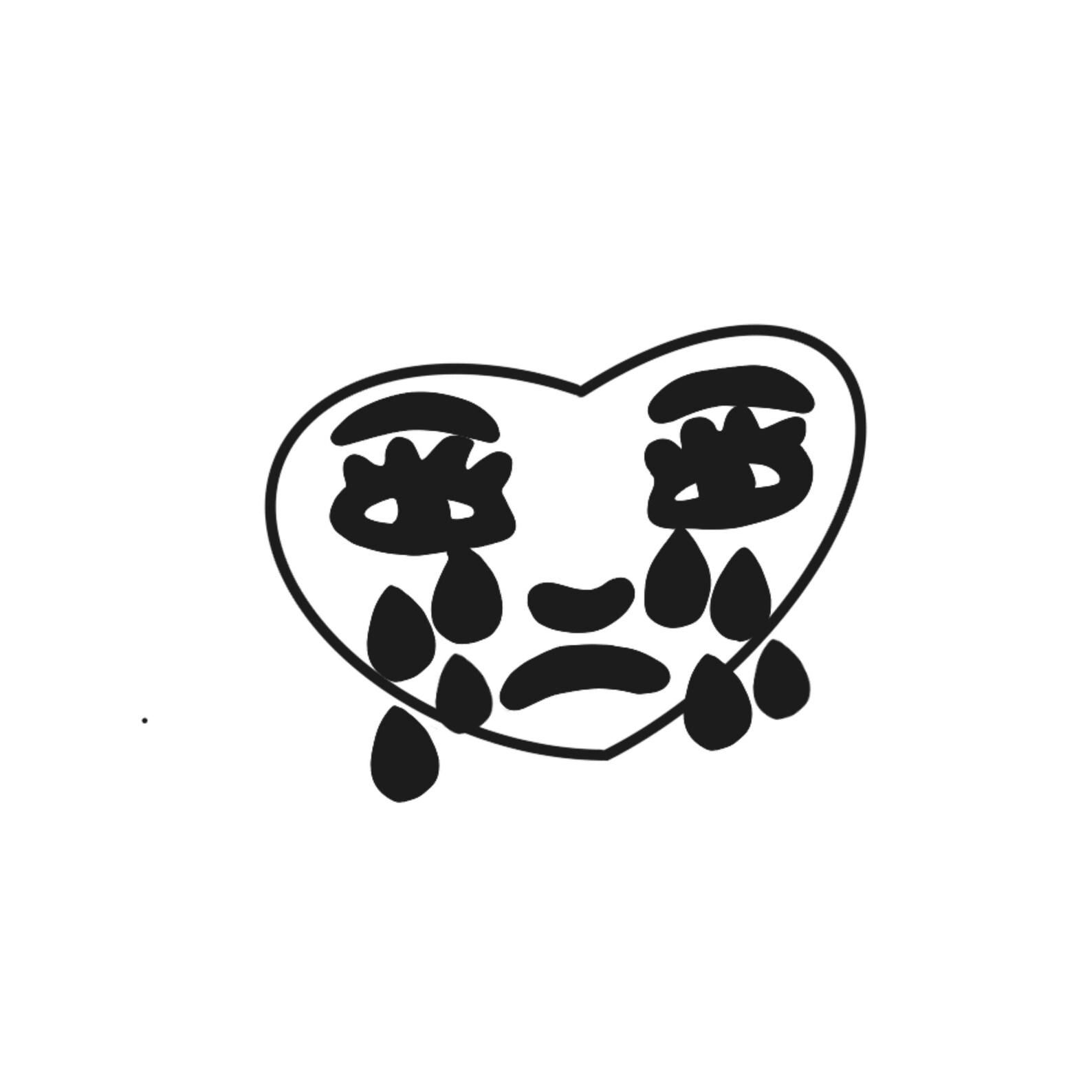 Crying Heart Sticker - Etsy