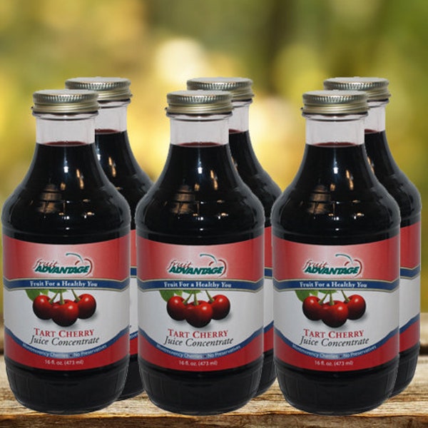 Tart Cherry Juice Concentrate, 6 bottles - Made with Michigan, Montmorency tart cherries