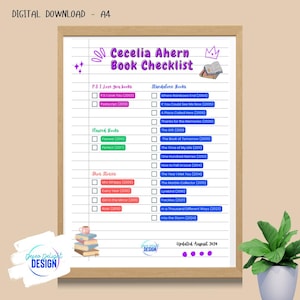 Lista książek Cecelii Ahern - checklista - miłośnik książek - czytanie - NATYCHMIASTOWE POBIERANIE CYFROWE