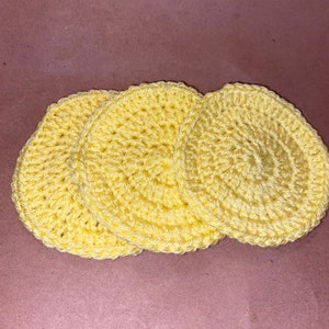 Yellow Crochet Coasters (set of 3)