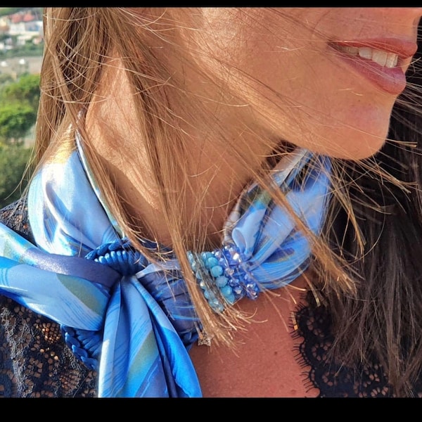 Foulard bijoux femme avec anneau