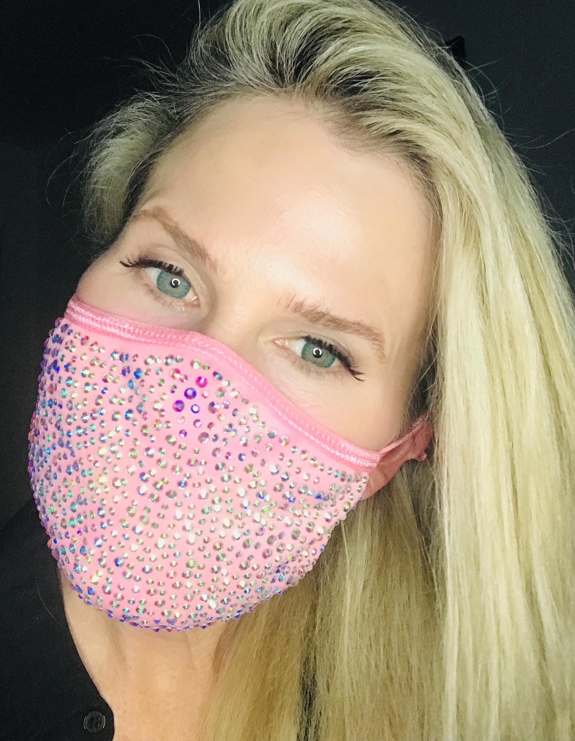 Ultra Sparkle Rhinestone Bling Face Mask With FREE Rhinestone | Etsy