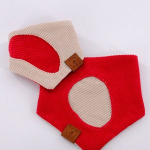Red-caramel Bandana | bandanas for dogs | red bandana | caramel bandana | reversible bandana | adjustable bandana | dog bandana