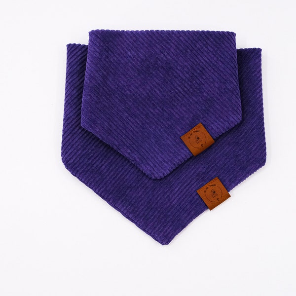 Very Peri Bandana | purple bandana | corduroy bandana | solid color bandana | adjustable bandana | dog bandana | cat bandana