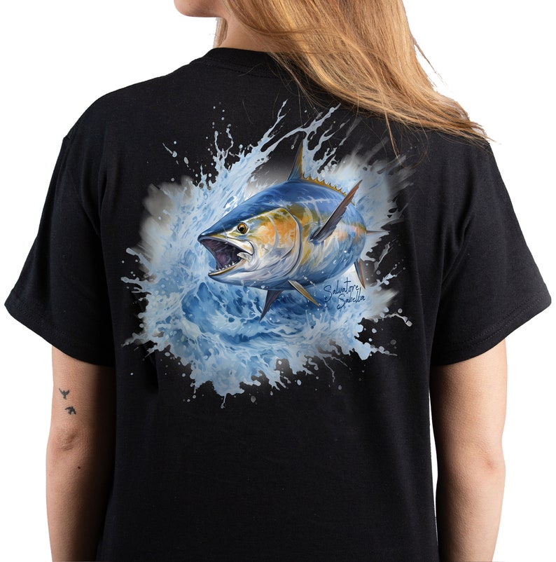Yellowfin Tuna Unisex Jersey Short Sleeve Tee by Marine Artist - Etsy