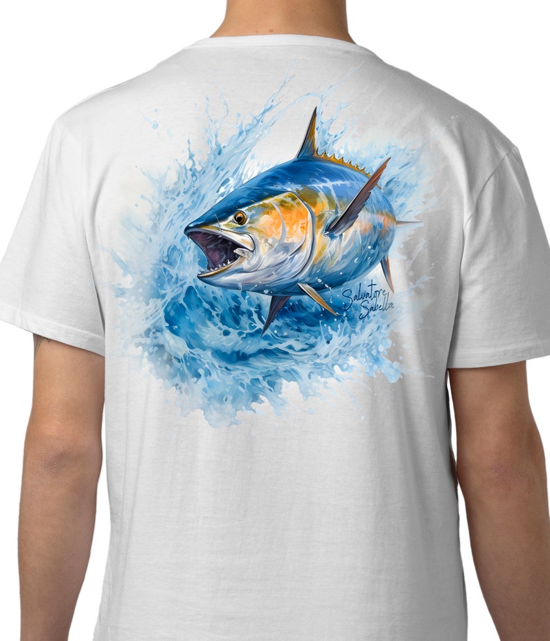 Yellowfin Tuna Unisex Jersey Short Sleeve Tee by Marine Artist - Etsy