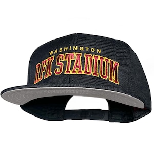 RFK Stadium Snapback Hat in Black | Washington Football Cap with Bold Block Lettering