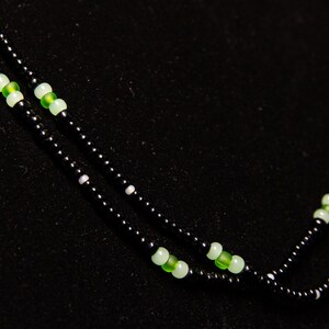 Shiny black and ghost green necklace