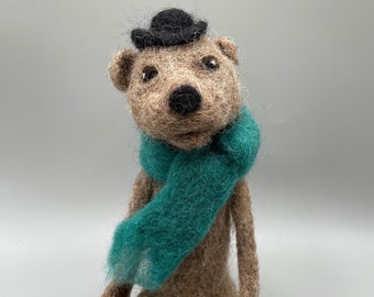 Bernie the Needle-Felted Bear. Woodland Animals. Needle-Felted Sculpture. Wool Bear. Bear Sculpture. Forest Animals. Felt Animals.