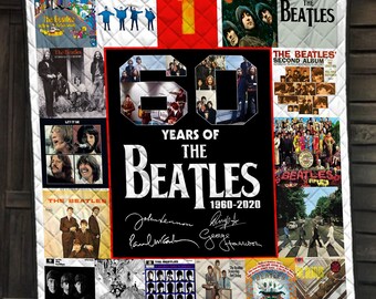 Fleece Blanket Thank for the memories Quilt blanket 60 years of the Beatles