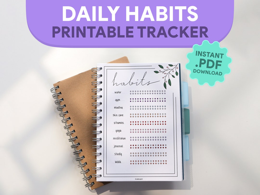 Minimal Habit Tracker Printable A4 & A5 Habit Tracking Monthly Habit ...