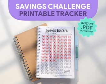 Tracker di risparmio stampabile / Buste da 100 / A4 e A5 / Sfida di risparmio / Download istantaneo di PDF
