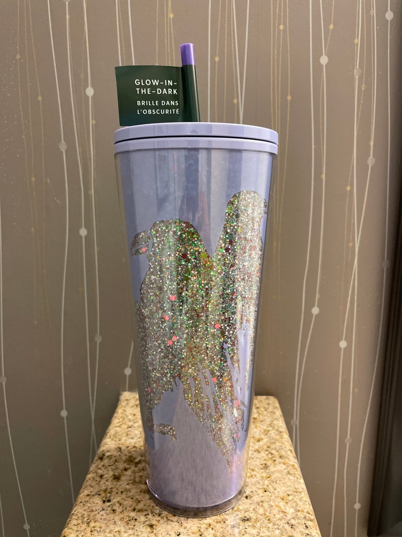 2022 Starbucks Glow in the Dark Halloween Cup Periwinkle Raven Etsy