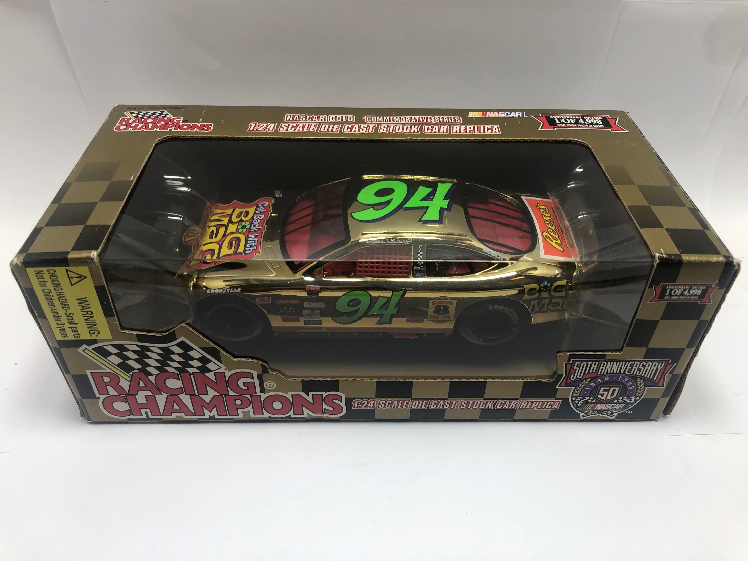 Bill Elliott #94 Gold 1/24 Scale 1 of Only 4998 Big Mac Nascar