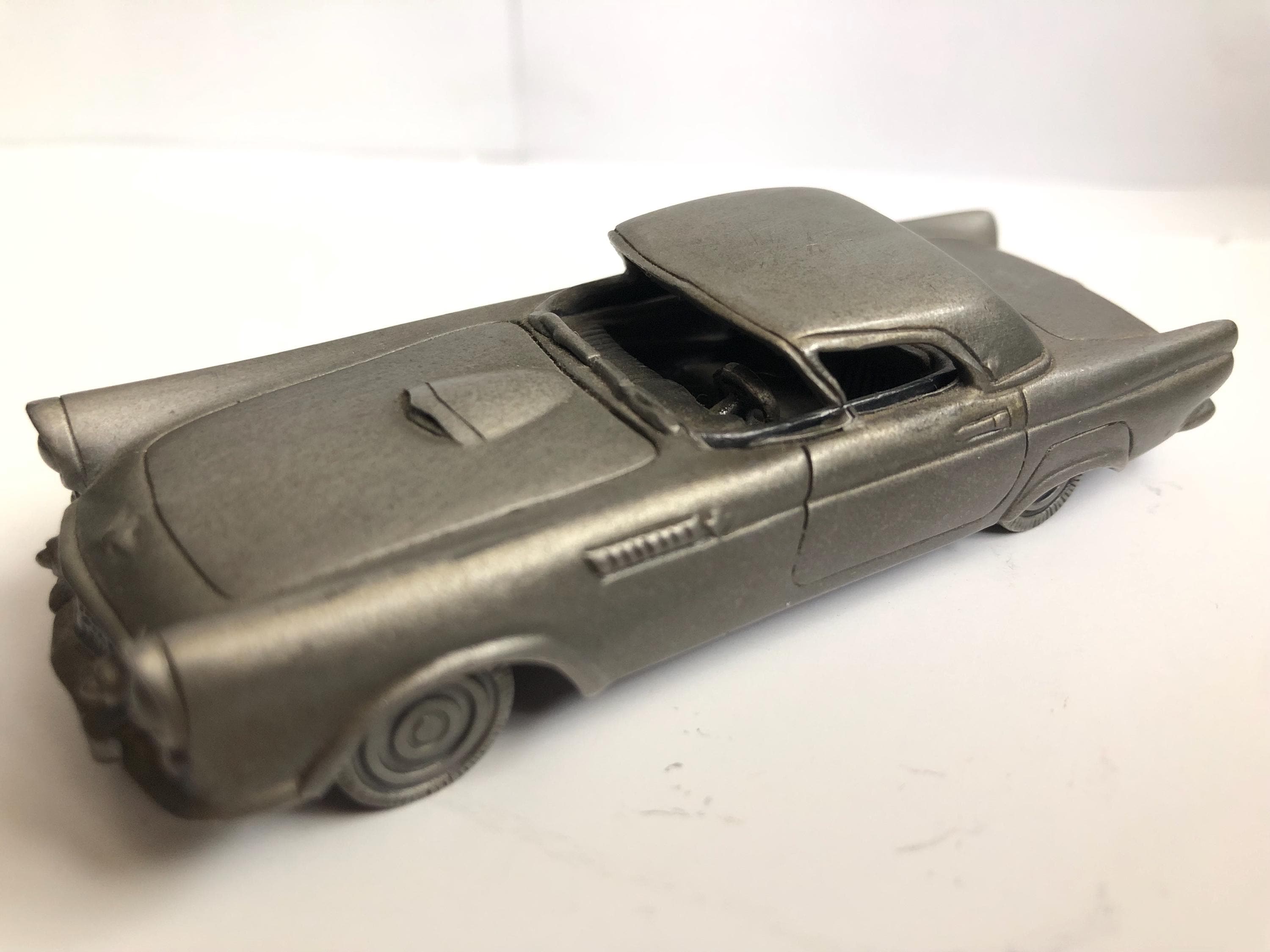 1984 PEWTER 1955 Ford Thunderbird Paperweight 2 Piece Design Avon