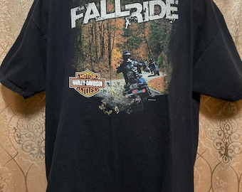 Harley Davidson Short Sleeve Graphic T-Shirt  Fall Ride Buffalo Bills CODY, Wyoming-Genuine Harley Merch size XLarge fast free shipping