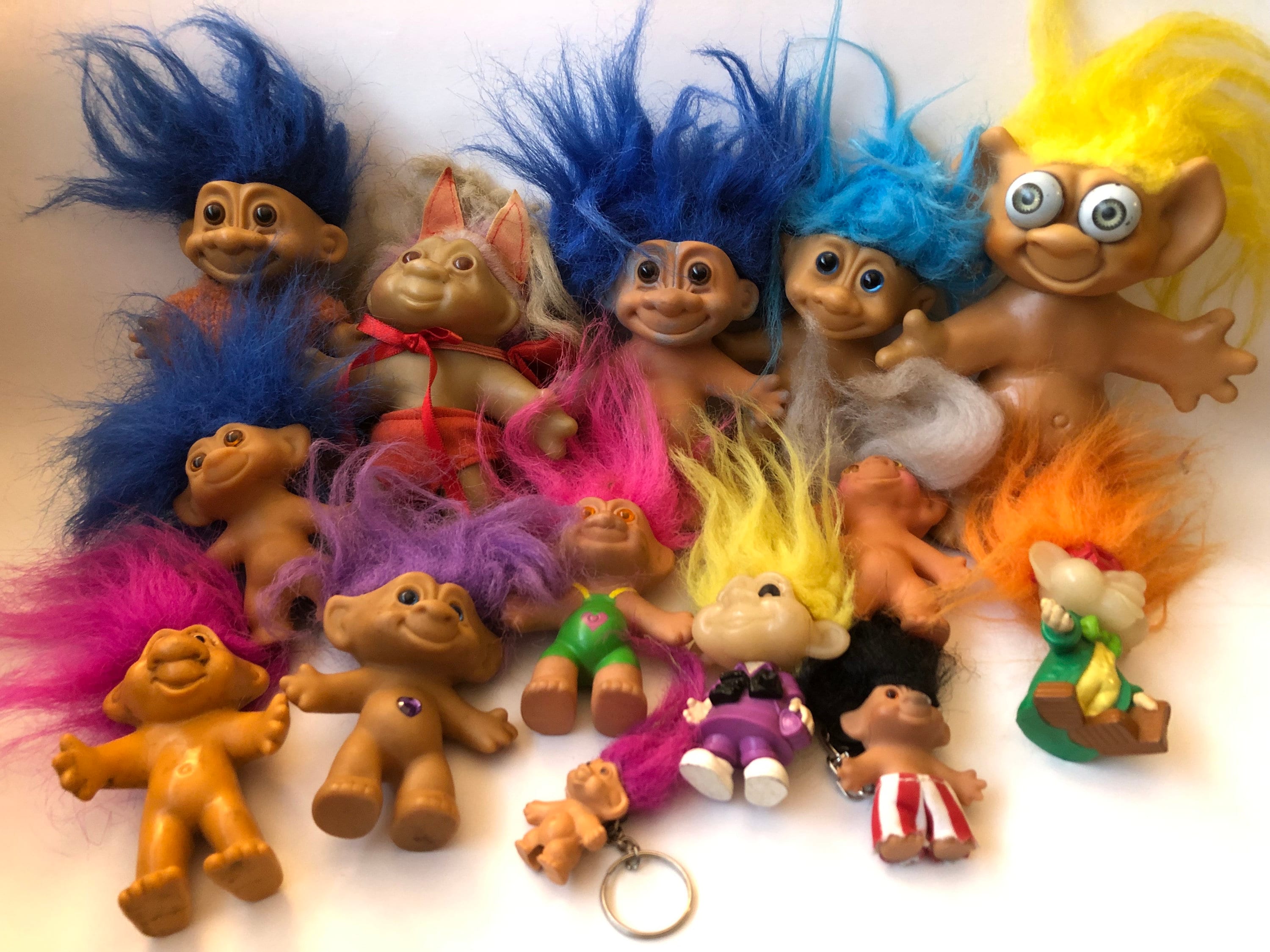 Vintage Troll Large Lot of 14 Mixed Trolls DAM Wishnic Ace Russ