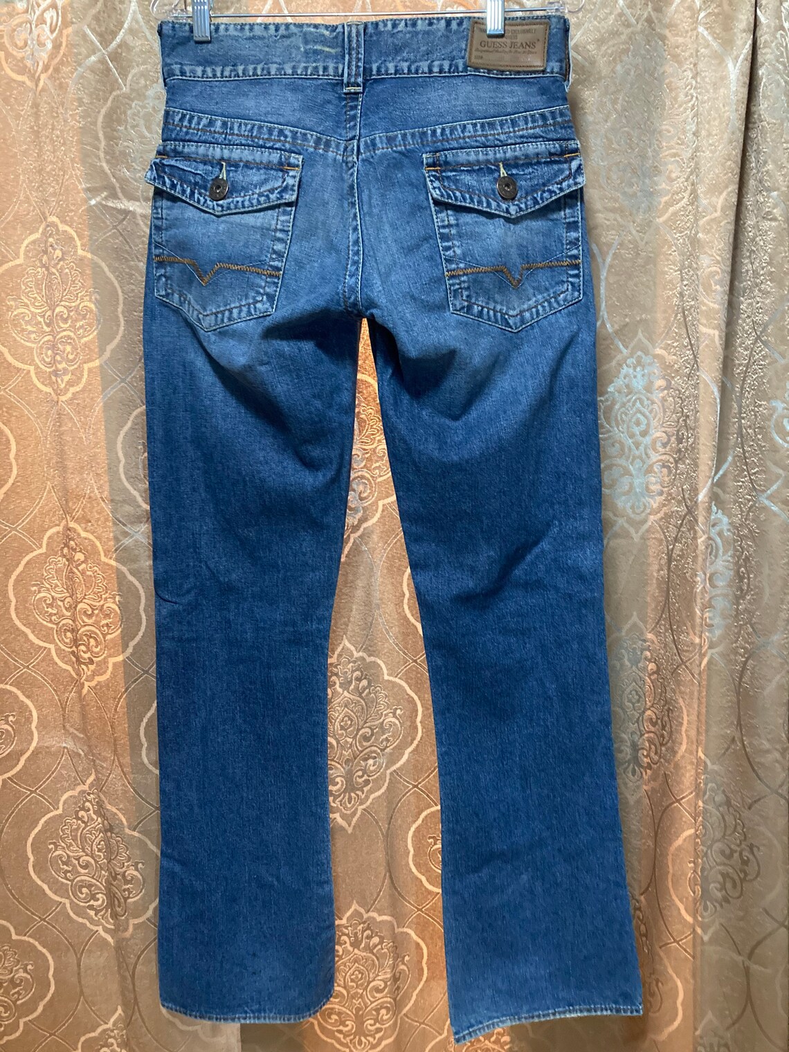 GUESS JEANS Mens Button Flap Back Pockets Zipper Fly Etsy