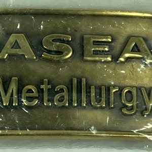 Jadco Vintage ASEA Metallurgy Solid Brass belt buckle never used Free Shipping