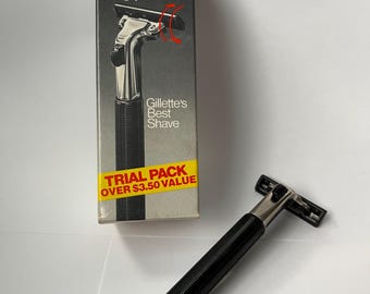 Vintage Gillette Atra Razor Pivoting Twin Blade Gillette’s Best Shave SAMPLE TRIAL Pack box NOS Fast Free Shipping