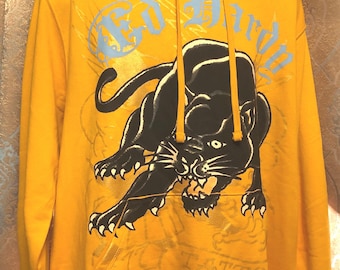ED HARDY vintage design Hoodie Black Panther graphic Ed Hardy with ghost print Size XLarge New with Tags Free Shipping