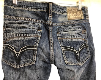 Buffalo By David Bitton DIXEL Vintage Worn Out Indigo Wash Straight Driven Fit Jeans Size 30/32 Like NEW Free Shipping