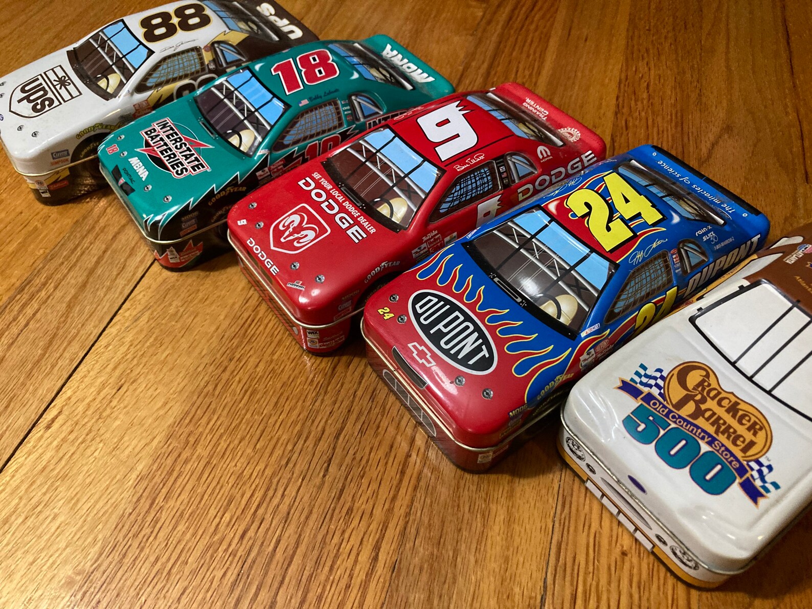 NASCAR collectible racing metal candy tins lot of 5 Cracker Etsy