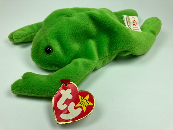 1993 TY Beanie Baby Legs the Frog 4th Gen Tag Errors DOUBLE Tush