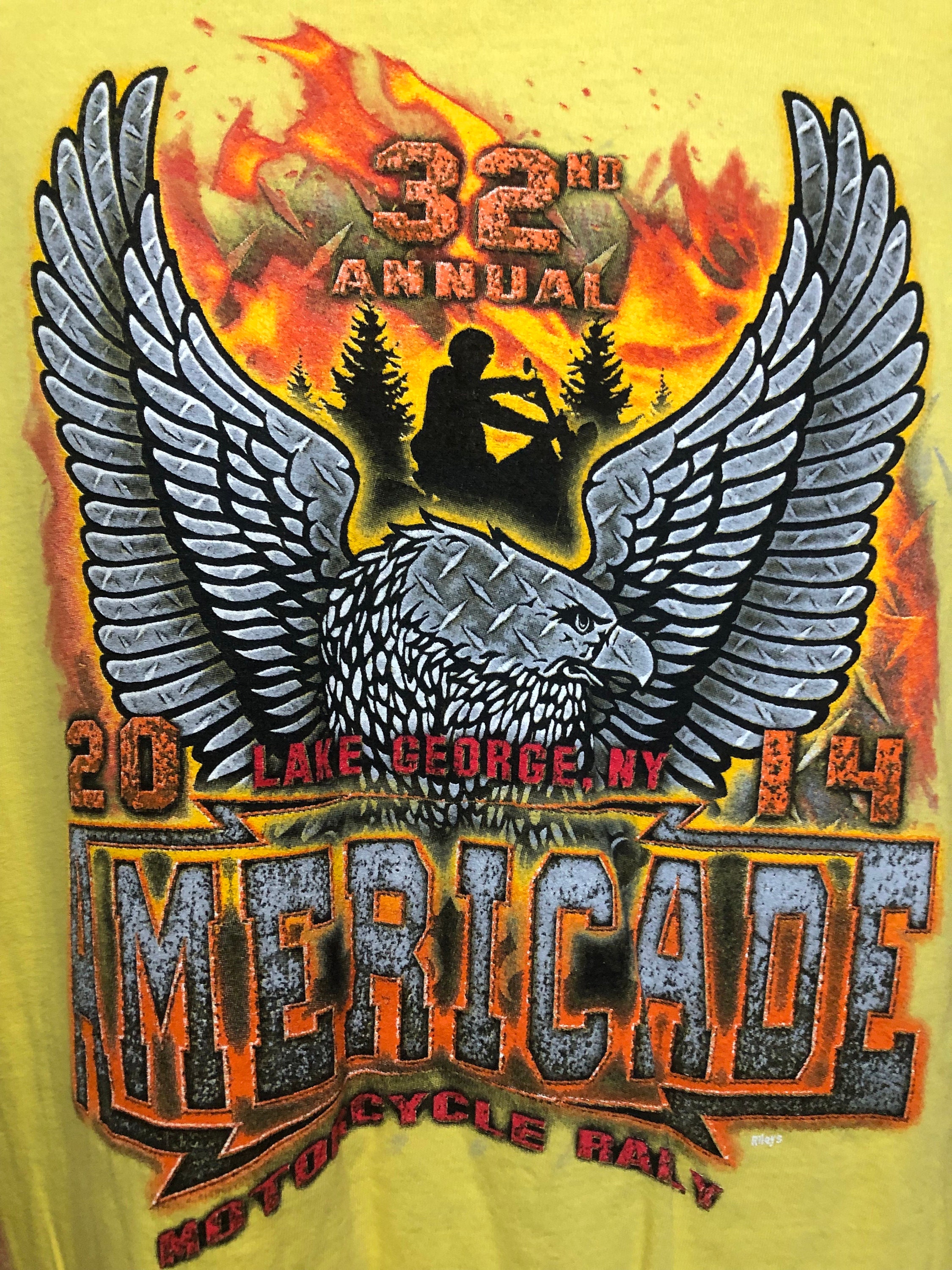 AMERICADE Motorcycle Rally Lake George NY Original 2 Sided Graphic
