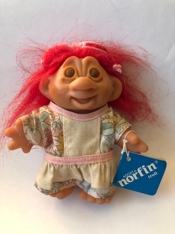DAM Norfin Troll Vintage Troll Doll 5” Dam 1986 Style #5410