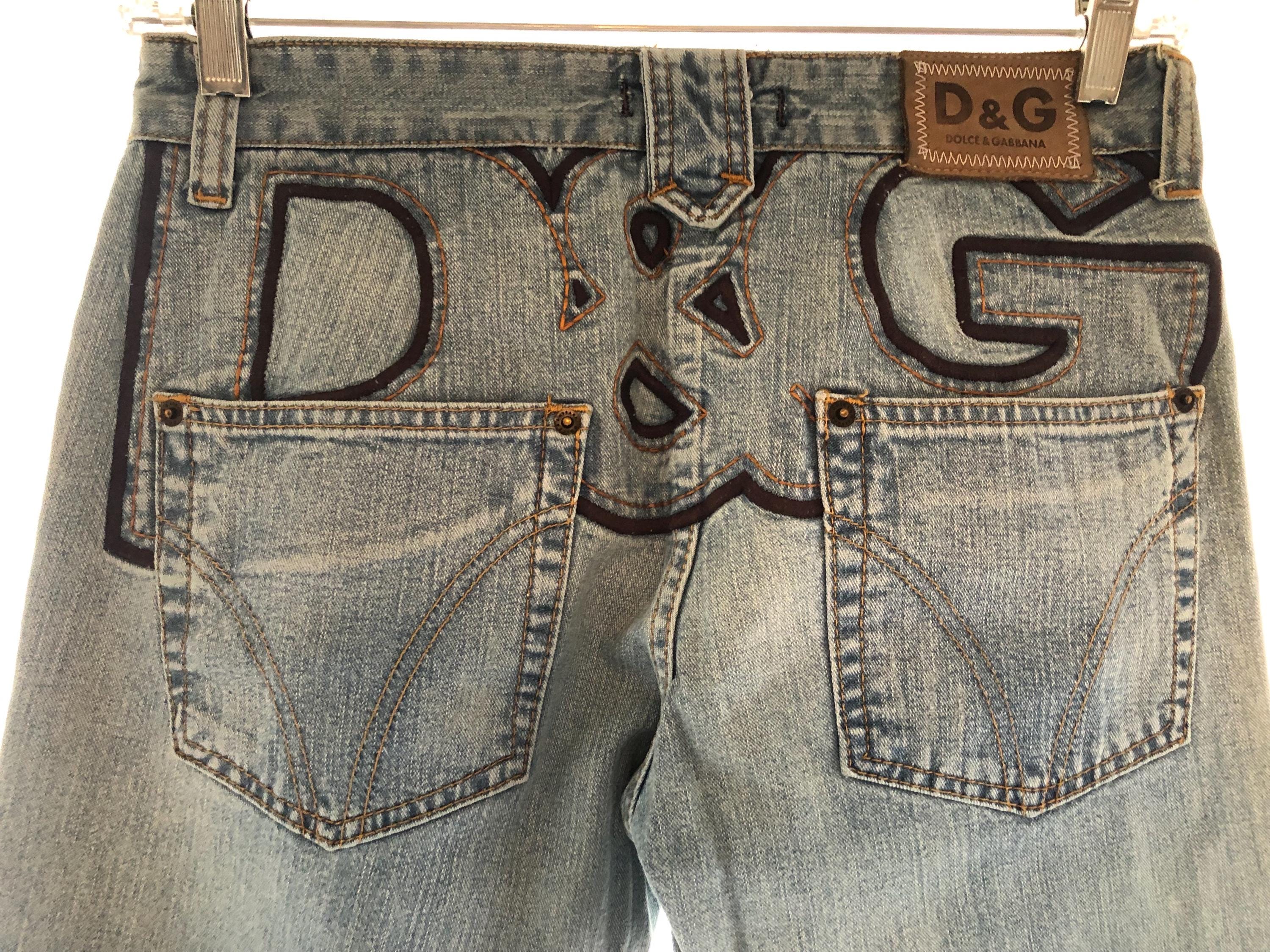 D&G Archival Dolce and Gabbana Large Embroidered Logo Light