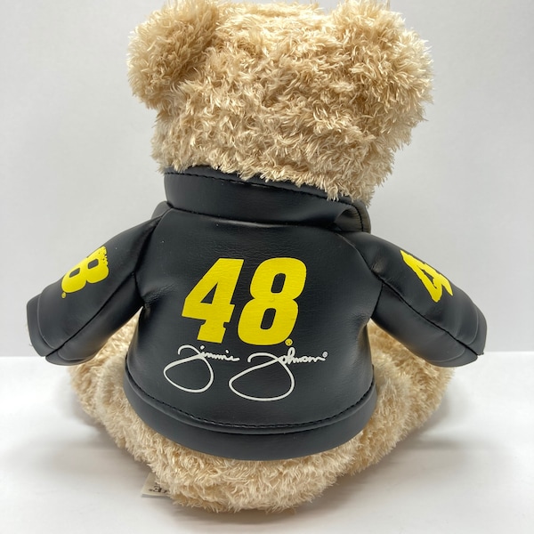 Jimmie Johnson #48 Galerie Teddy Bear 8 Inch Plush Faux Leather Jacket #48 NASCAR fast free shipping