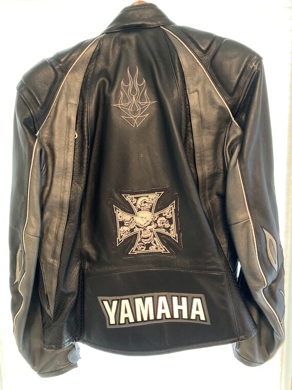 YAMAHA factory leather motorcycle jacket with flam