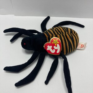 Ty Beanie Baby Spider Spinner 4036 original 1996 4th Gen Swing Tag RETIRED PVC pellets Tag Errors fast free shipping