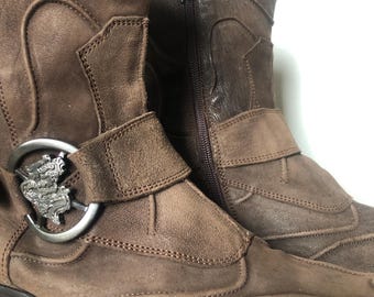 Mark Nason Rock Lives Mens Sz 9 Dragon Leather Side Zip Boots 2 Tone Italy RARE Mark nason rock lives - Gem main image 3