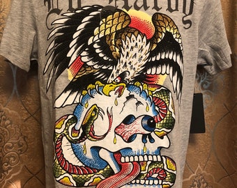 Tシャツ・カットソー ED HARDY / SKULL & SNAKE & EAGLE FLASH TATTO T-SHIRT WHITE Ed Hardy Eagle Snake White T-Shirt | Zumiez