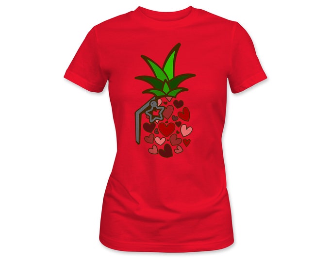 Featured listing image: TUGS Valentines Day Pineapple Grenade Womens T-Shirt