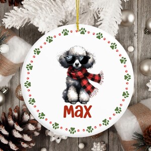 Personalized Dog Breed Christmas Ornament with Dog&#39;s Name,  Holiday Dog Breeds, Customized Dog Christmas Ornament, Pet Lover Gift; Dog Decor