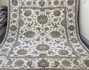 11,3 x 9,8 pies, alfombra de área sin teñir - estilo persa alfombra afgana de lana hecha a mano de alta calidad, alfombra de dormitorio - alfombra de sala de estar - alfombra de oficina, alfombra turcomana